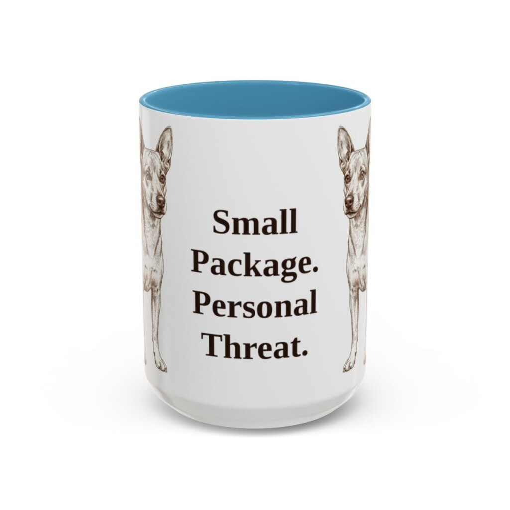 15oz Funny Chipin Mug, Light Blue, front view