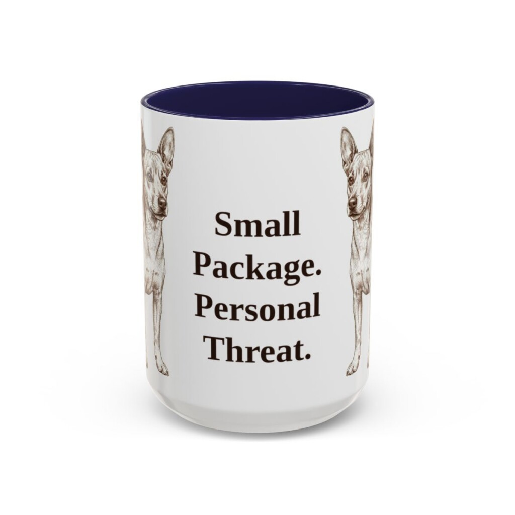 15oz Funny Chipin Mug, Navy, front view