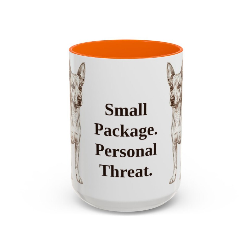 15oz Funny Chipin Mug, Orange, front view
