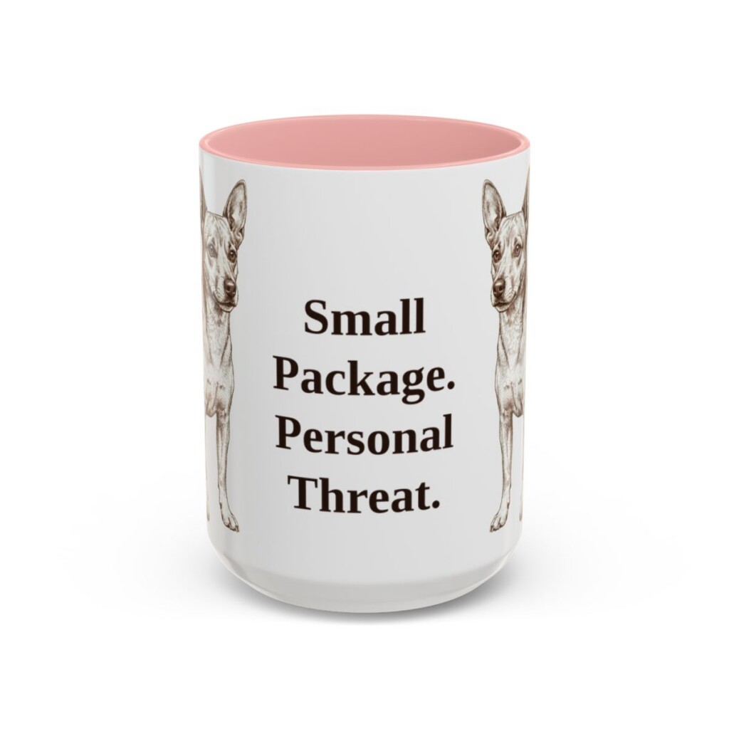 15oz Funny Chipin Mug, Pink, front view