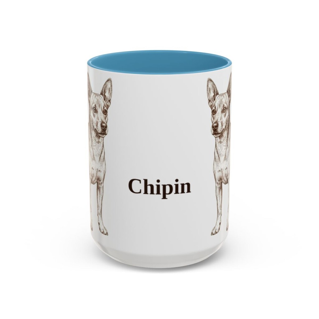 15oz Chipin Mug, Light Blue, front view