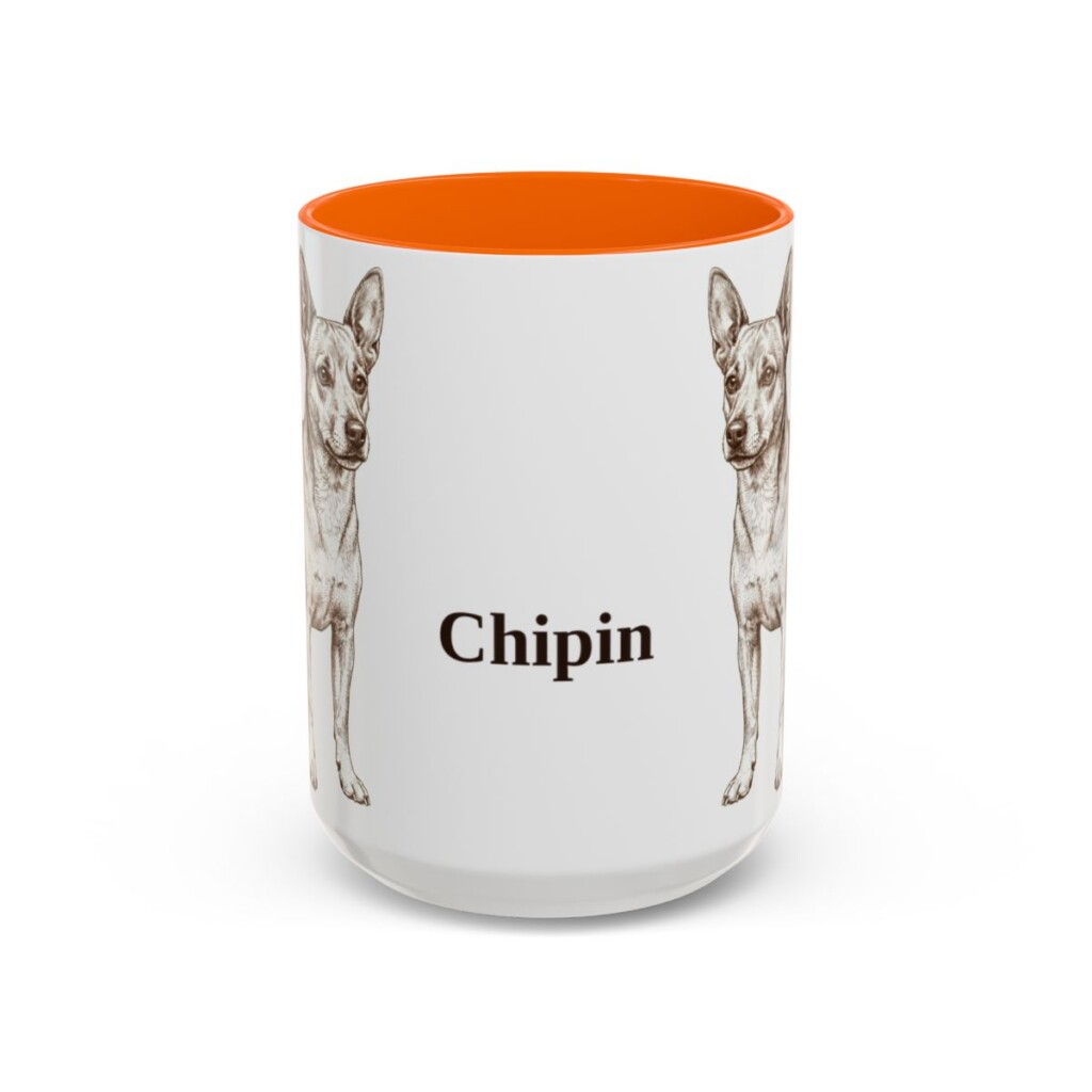 15oz Chipin Mug, Orange, front view