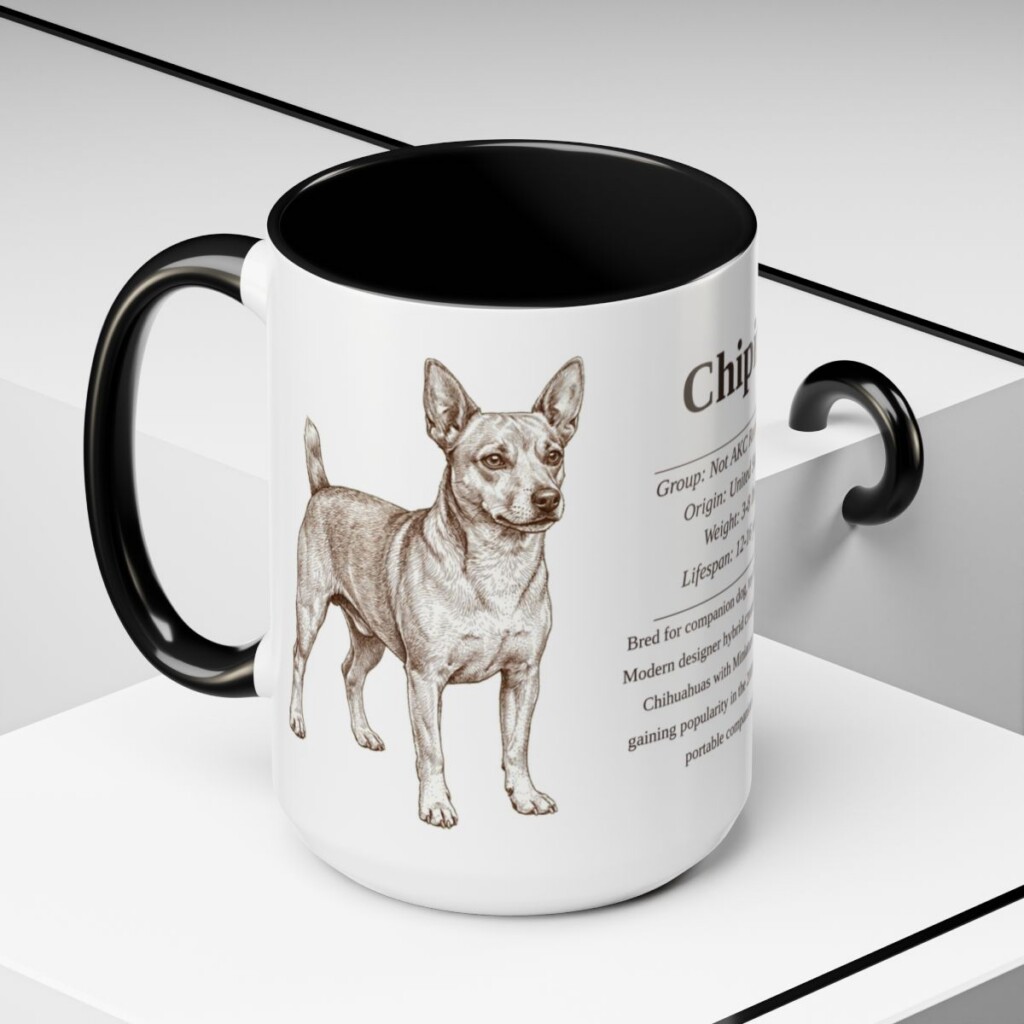 15oz Chipin Mug, Black, lifestyle photo