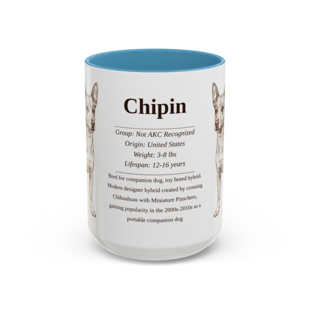 15oz Chipin Mug, Light Blue, front view