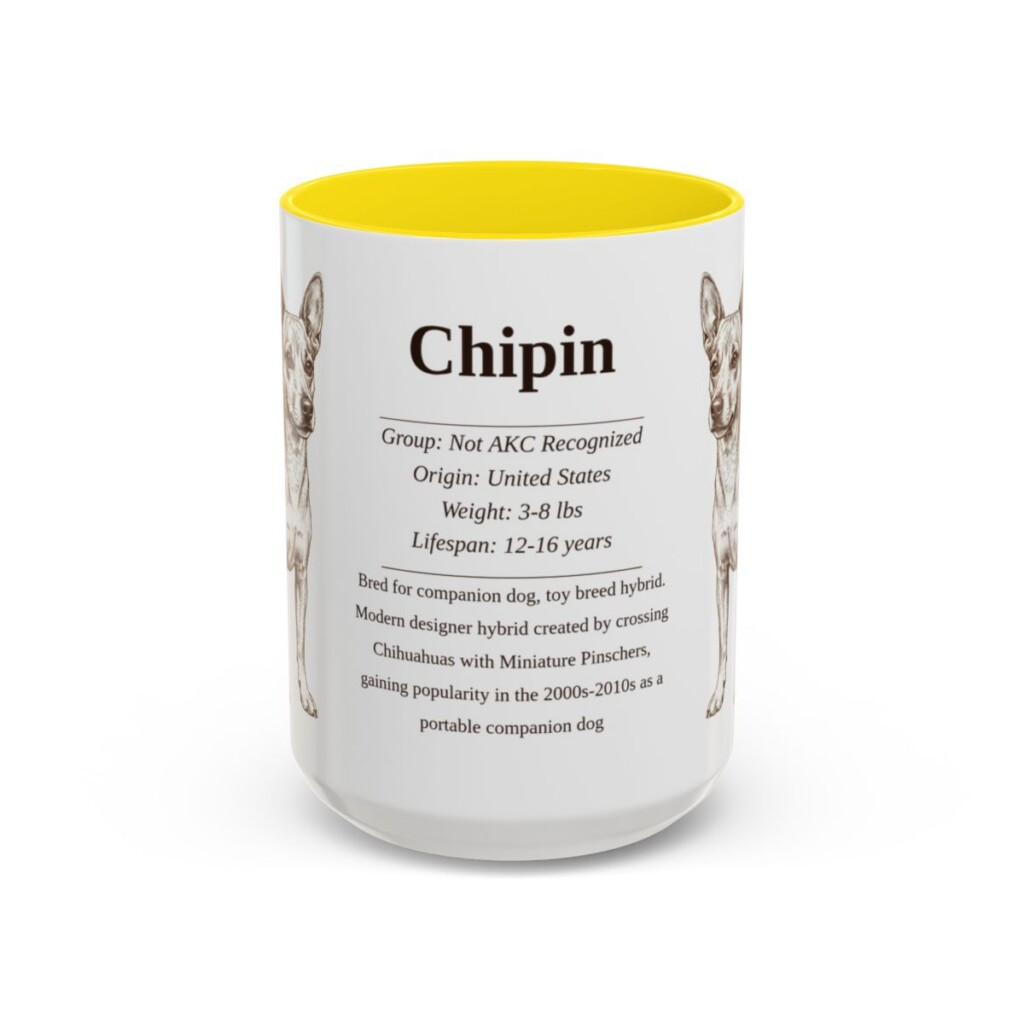 15oz Chipin Mug, Yellow, front view