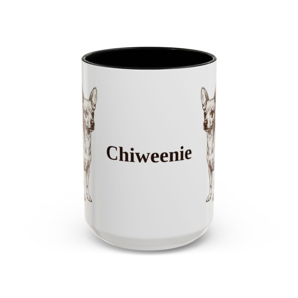 15oz Chiweenie Mug, Black, front view