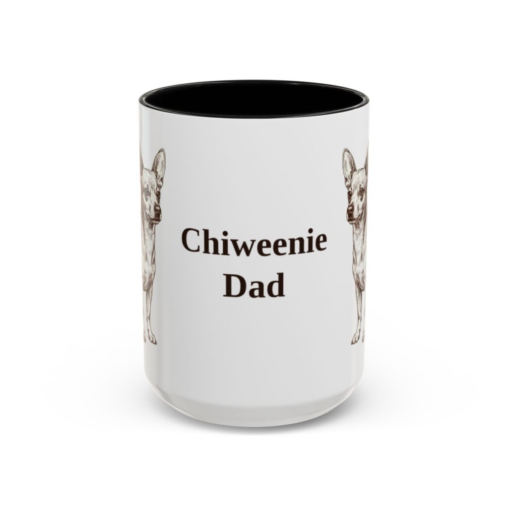 15oz Chiweenie Dog Dad Mug, Black, front view