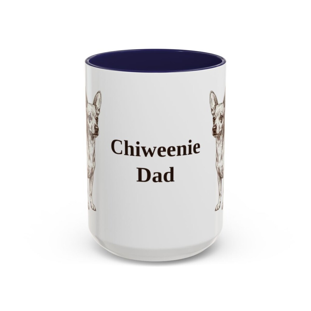15oz Chiweenie Dog Dad Mug, Navy, front view