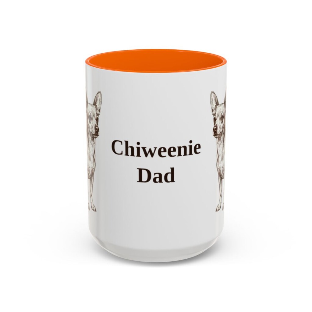 15oz Chiweenie Dog Dad Mug, Orange, front view