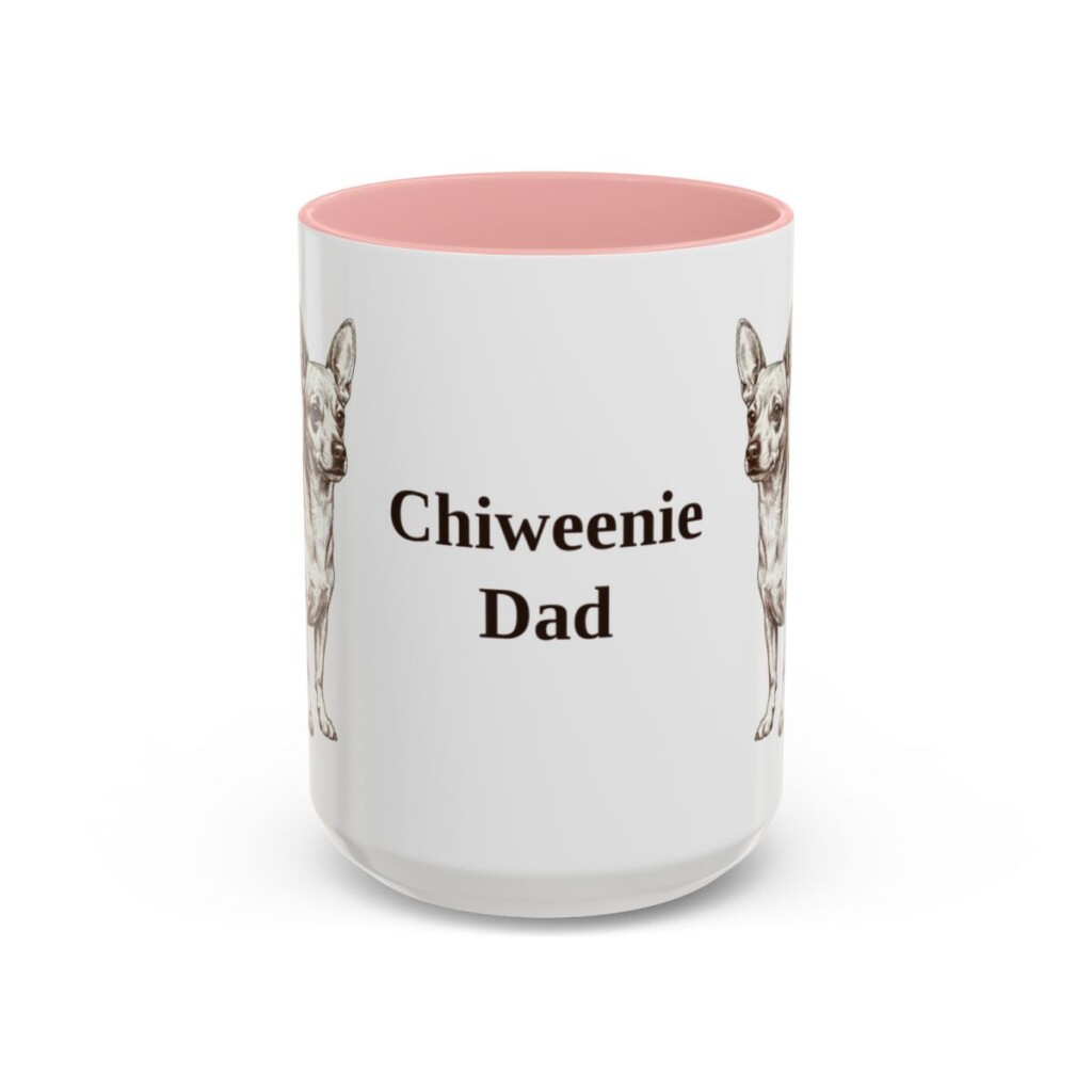 15oz Chiweenie Dog Dad Mug, Pink, front view