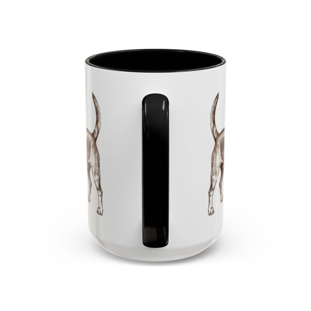 15oz Funny Chiweenie Mug, Black, back view