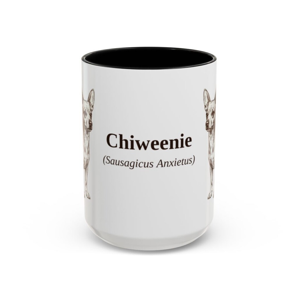 15oz Chiweenie Latin Mug, Black, front view