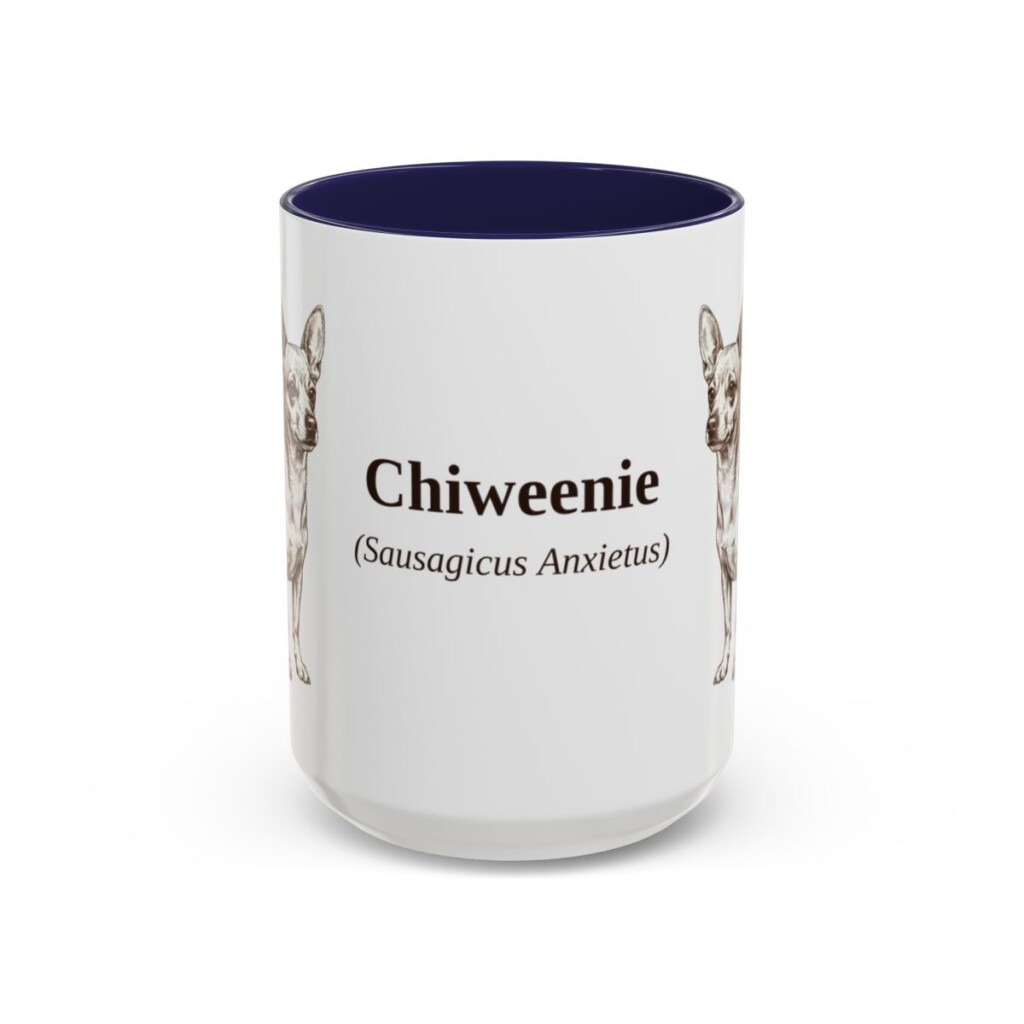 15oz Chiweenie Latin Mug, Navy, front view
