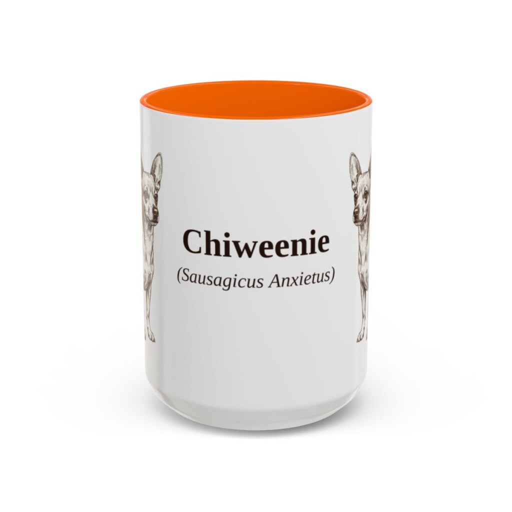 15oz Chiweenie Latin Mug, Orange, front view