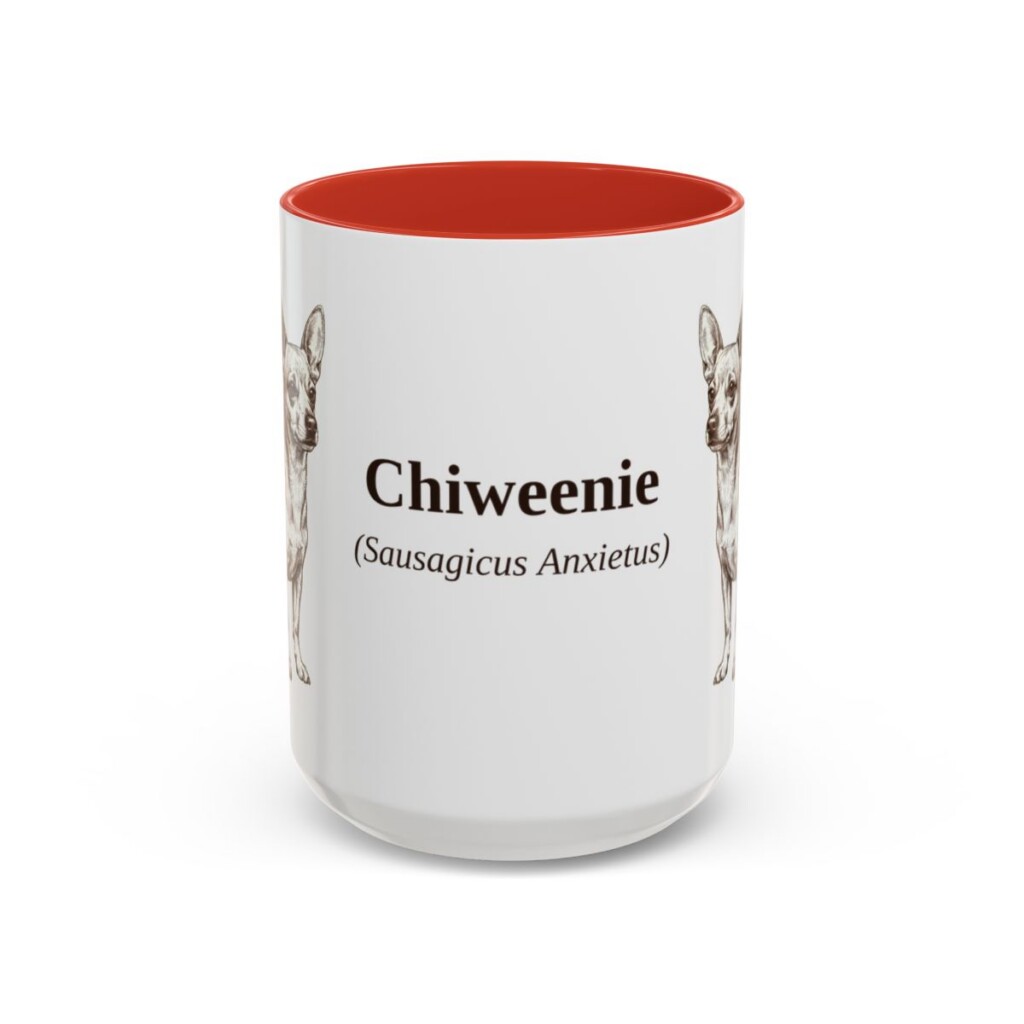 15oz Chiweenie Latin Mug, Red, front view