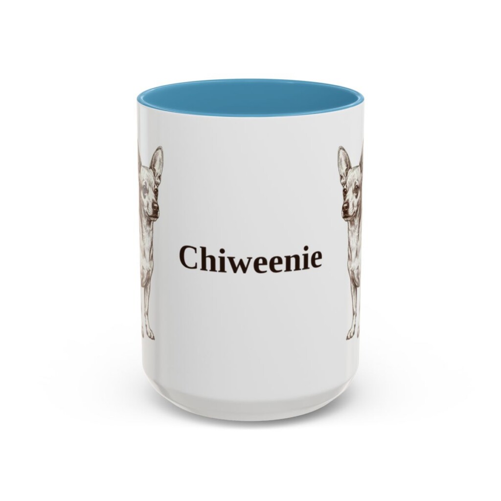 15oz Chiweenie Mug, Light Blue, front view