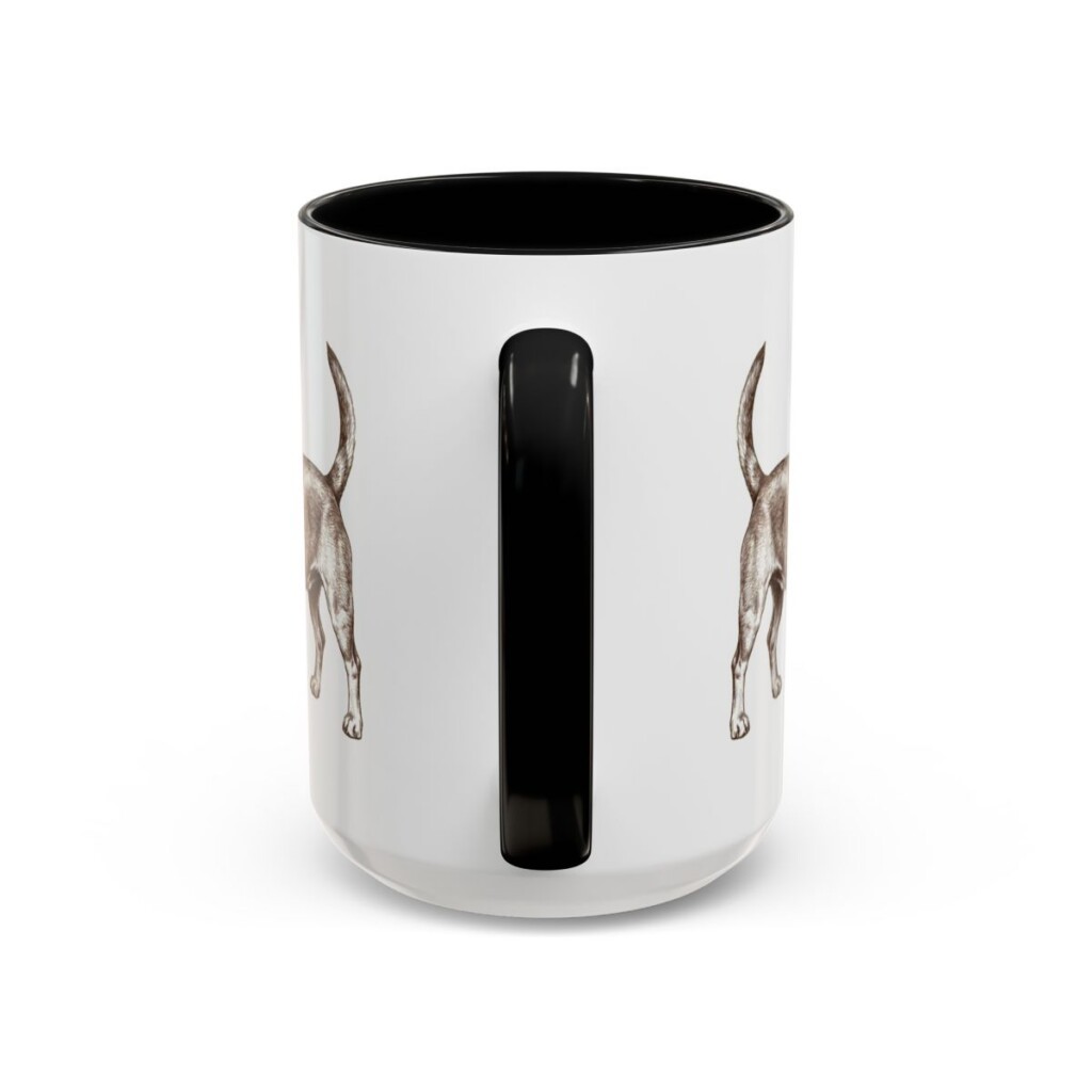 15oz Chiweenie Dog Mom Mug, Black, back view