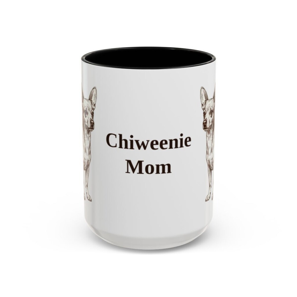 15oz Chiweenie Dog Mom Mug, Black, front view