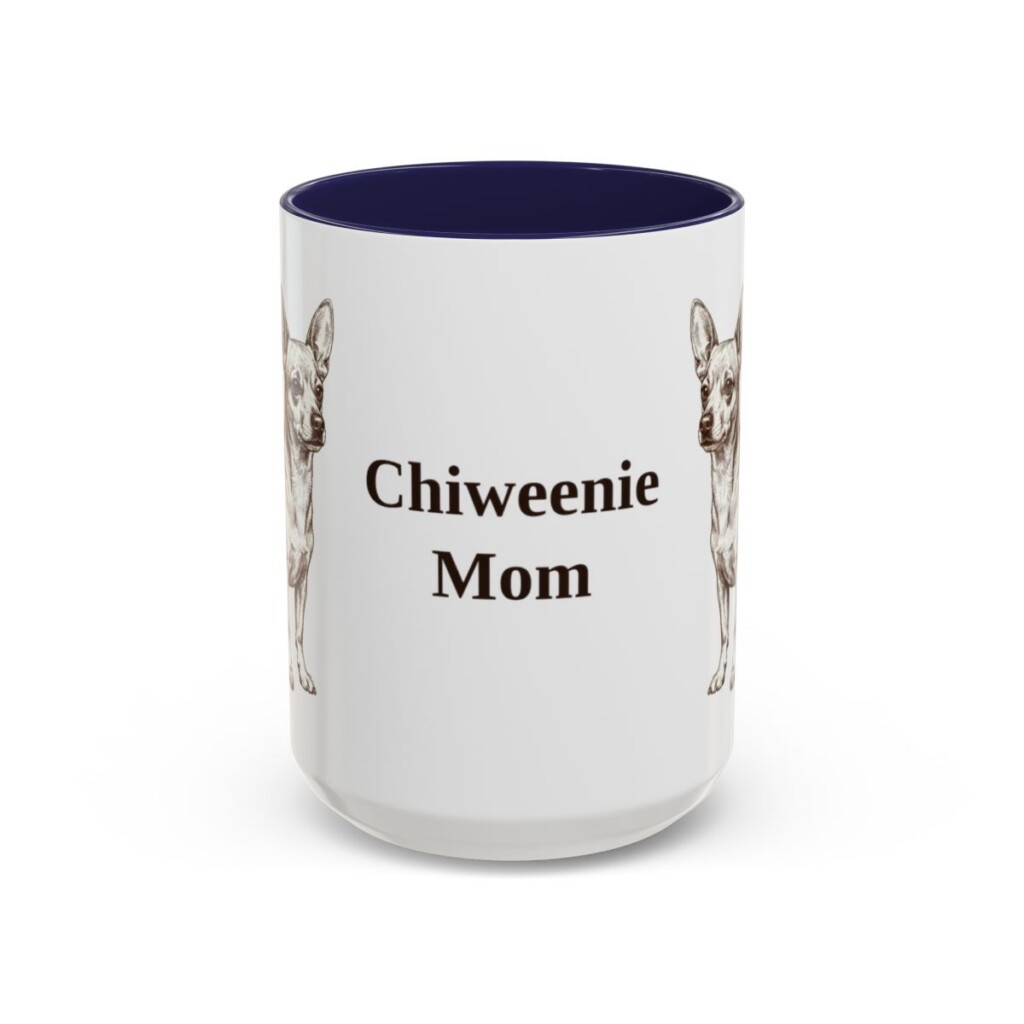 15oz Chiweenie Dog Mom Mug, Navy, front view