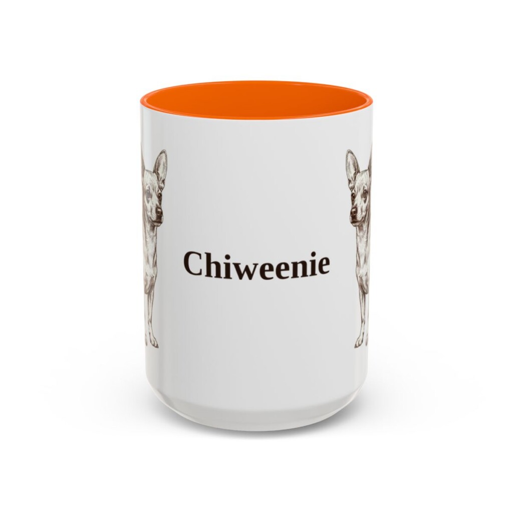 15oz Chiweenie Mug, Orange, front view