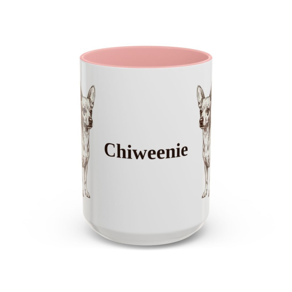 15oz Chiweenie Mug, Pink, front view