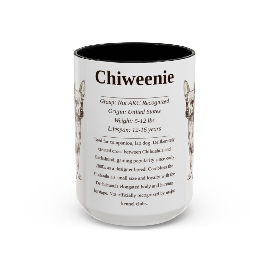 15oz Chiweenie Mug, Black, front view