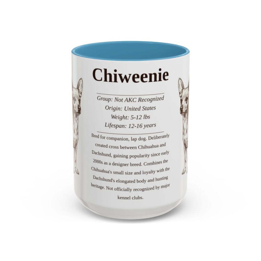 15oz Chiweenie Mug, Light Blue, front view