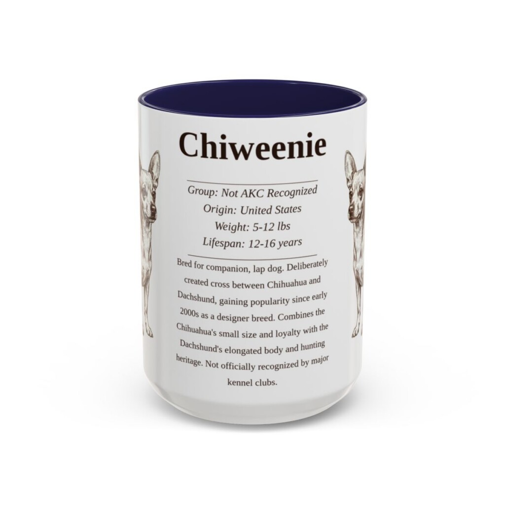15oz Chiweenie Mug, Navy, front view
