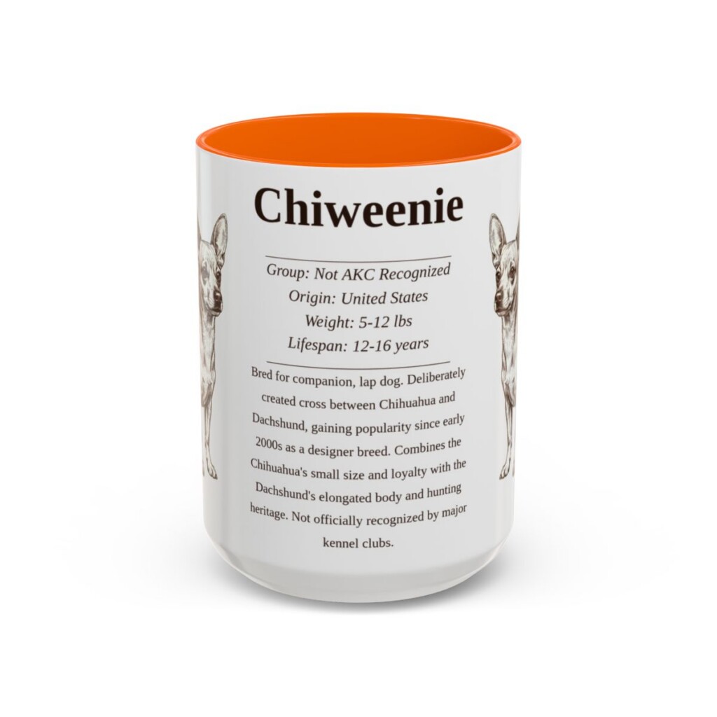 15oz Chiweenie Mug, Orange, front view