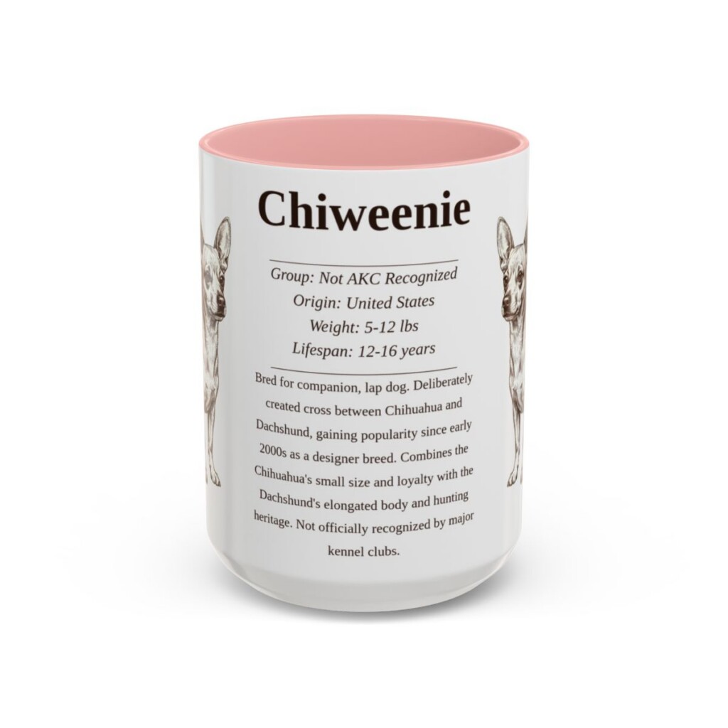 15oz Chiweenie Mug, Pink, front view