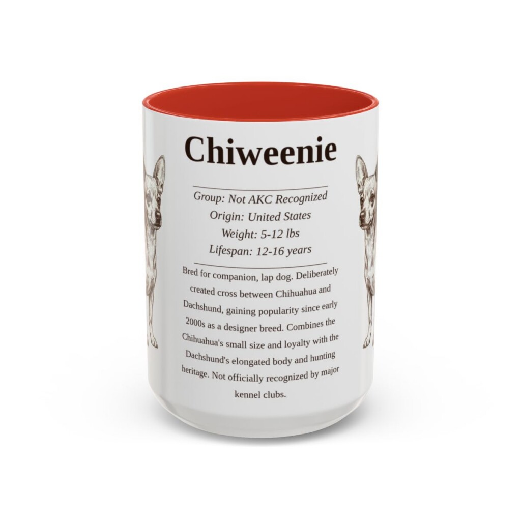 15oz Chiweenie Mug, Red, front view