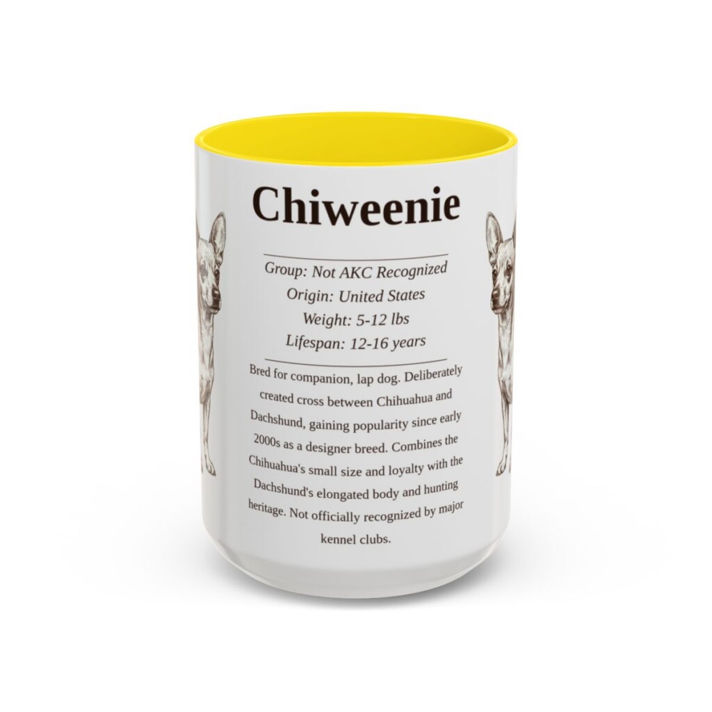 15oz Chiweenie Mug, Yellow, front view