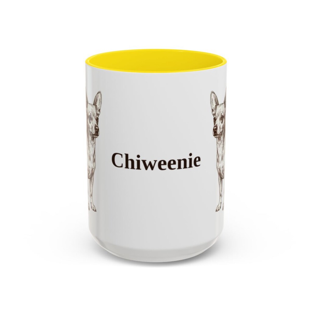 15oz Chiweenie Mug, Yellow, front view