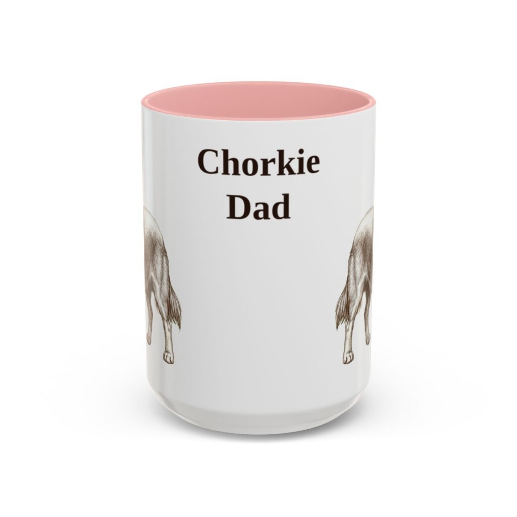 15oz-chorkie-mug-dad-pink 15oz Chorkie Dog Dad Mug, Pink, front view