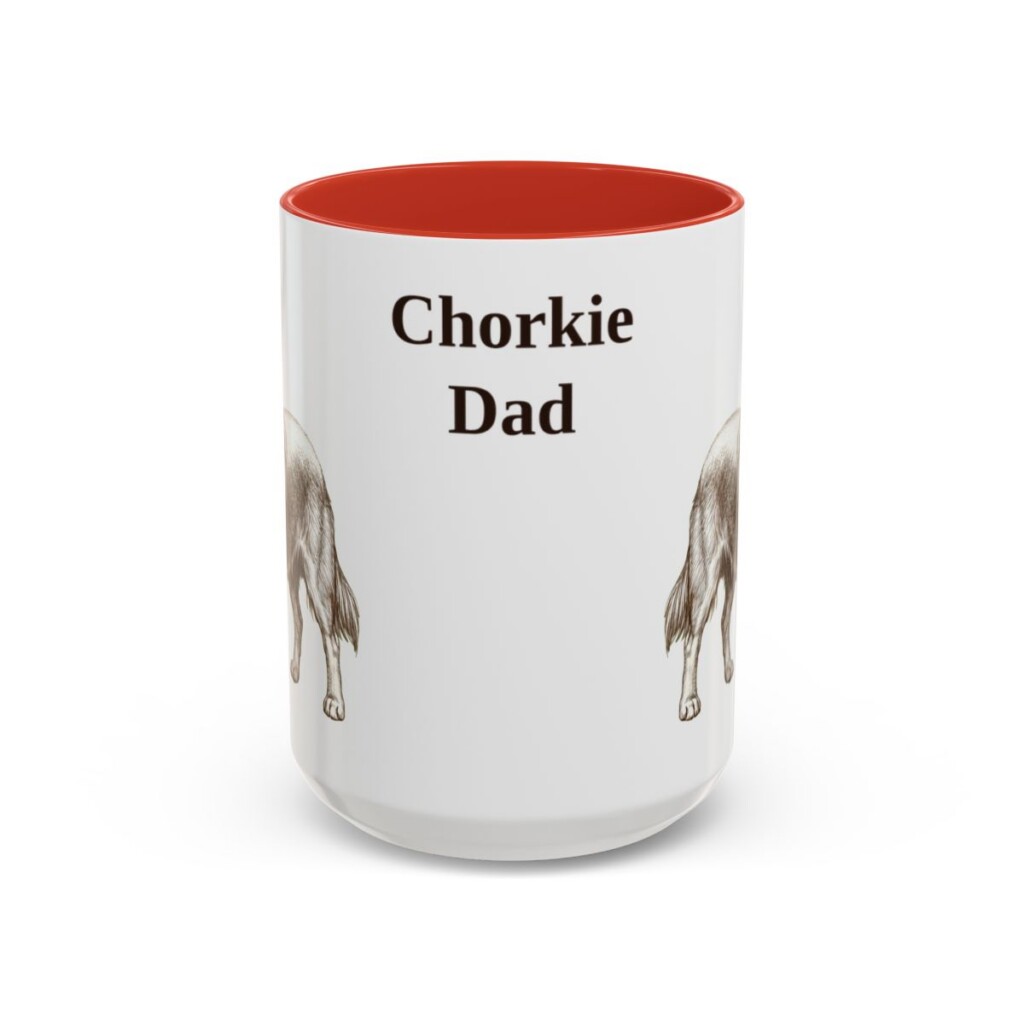 15oz-chorkie-mug-dad-red 15oz Chorkie Dog Dad Mug, Red, front view