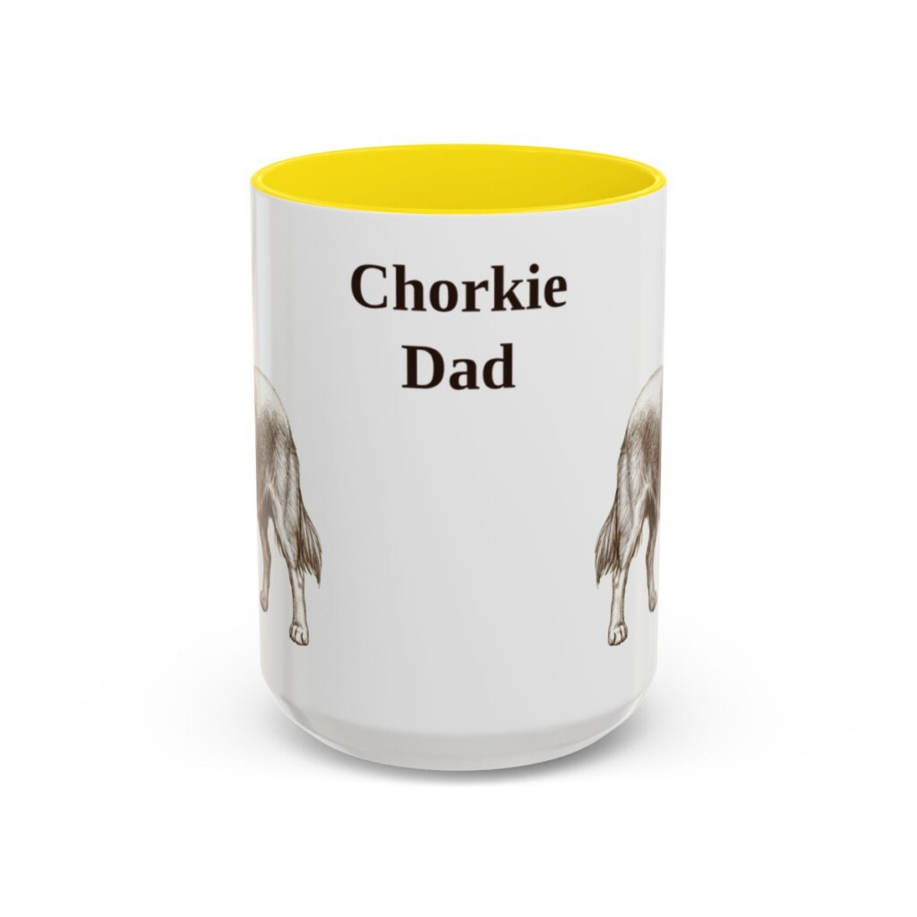 15oz-chorkie-mug-dad-yellow 15oz Chorkie Dog Dad Mug, Yellow, front view