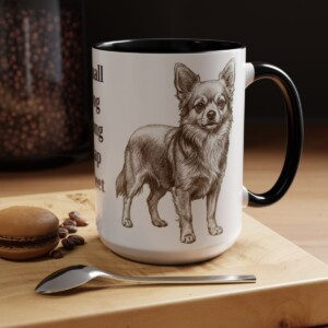 15oz Funny Chorkie Mug, Black, lifestyle photo