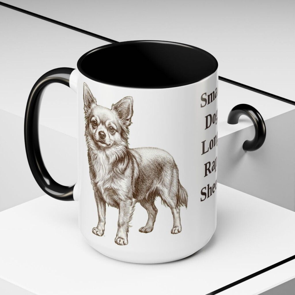 15oz Funny Chorkie Mug, Black, lifestyle photo