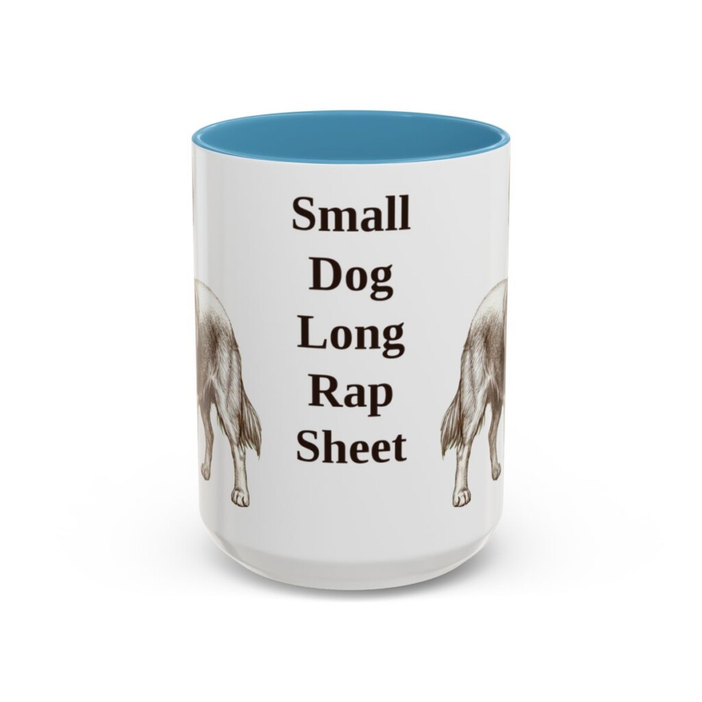 15oz Funny Chorkie Mug, Light Blue, front view