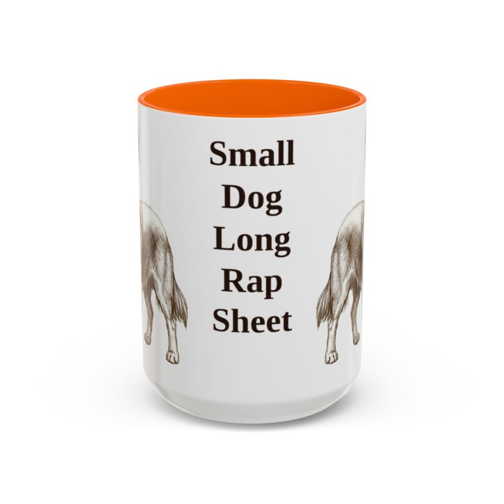15oz Funny Chorkie Mug, Orange, front view