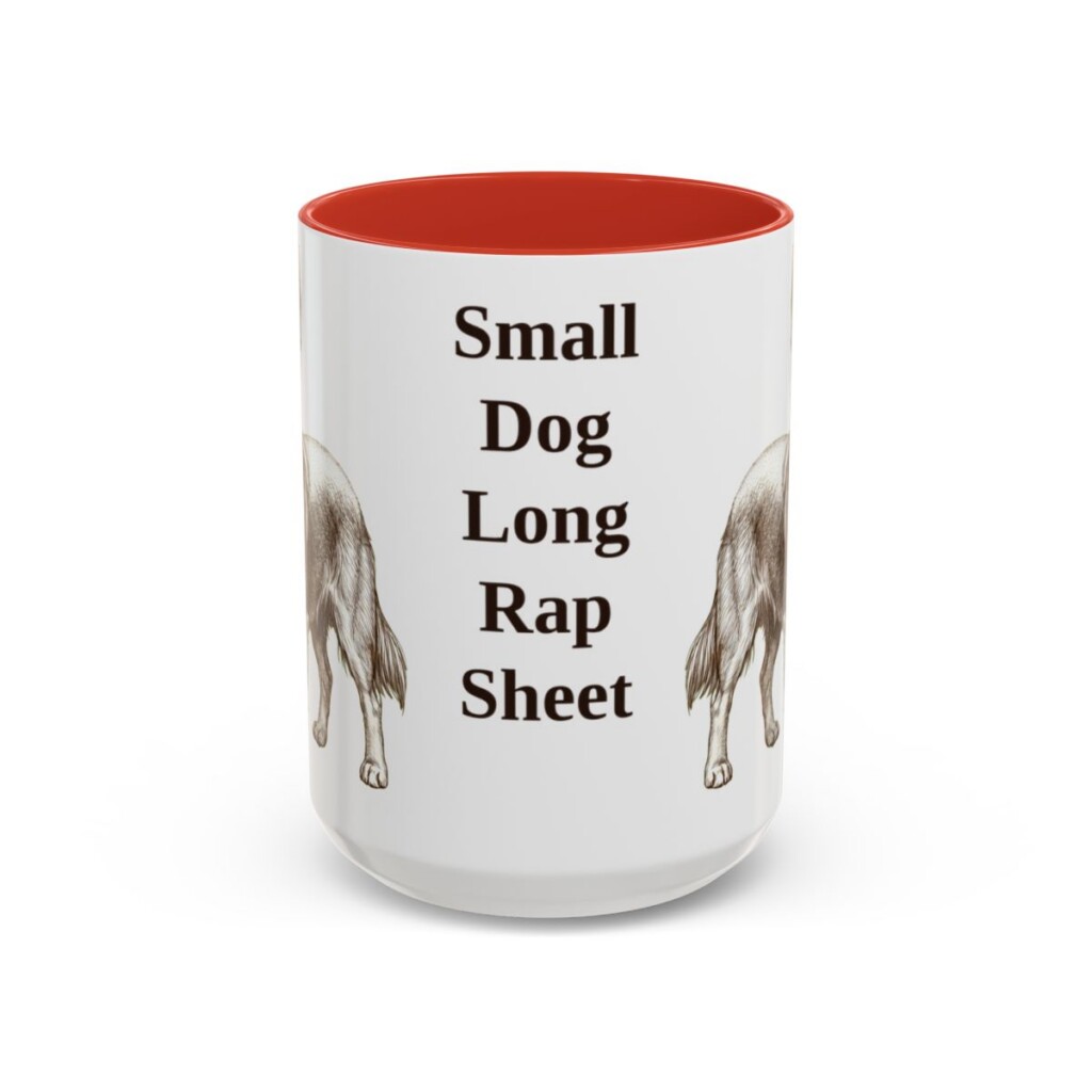 15oz Funny Chorkie Mug, Red, front view
