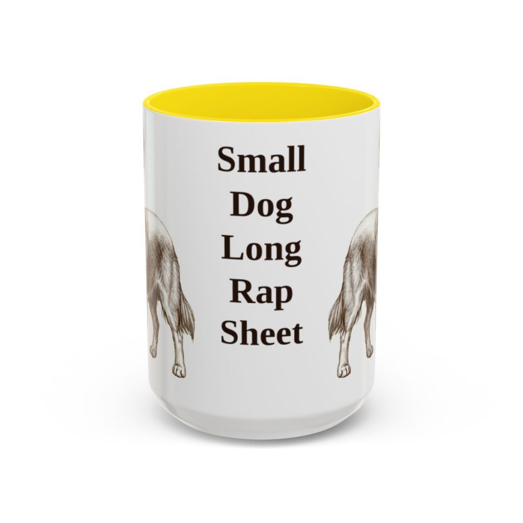 15oz Funny Chorkie Mug, Yellow, front view