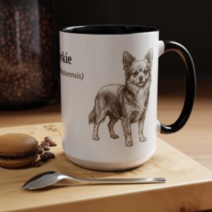 15oz Chorkie Latin Mug, Black, lifestyle photo