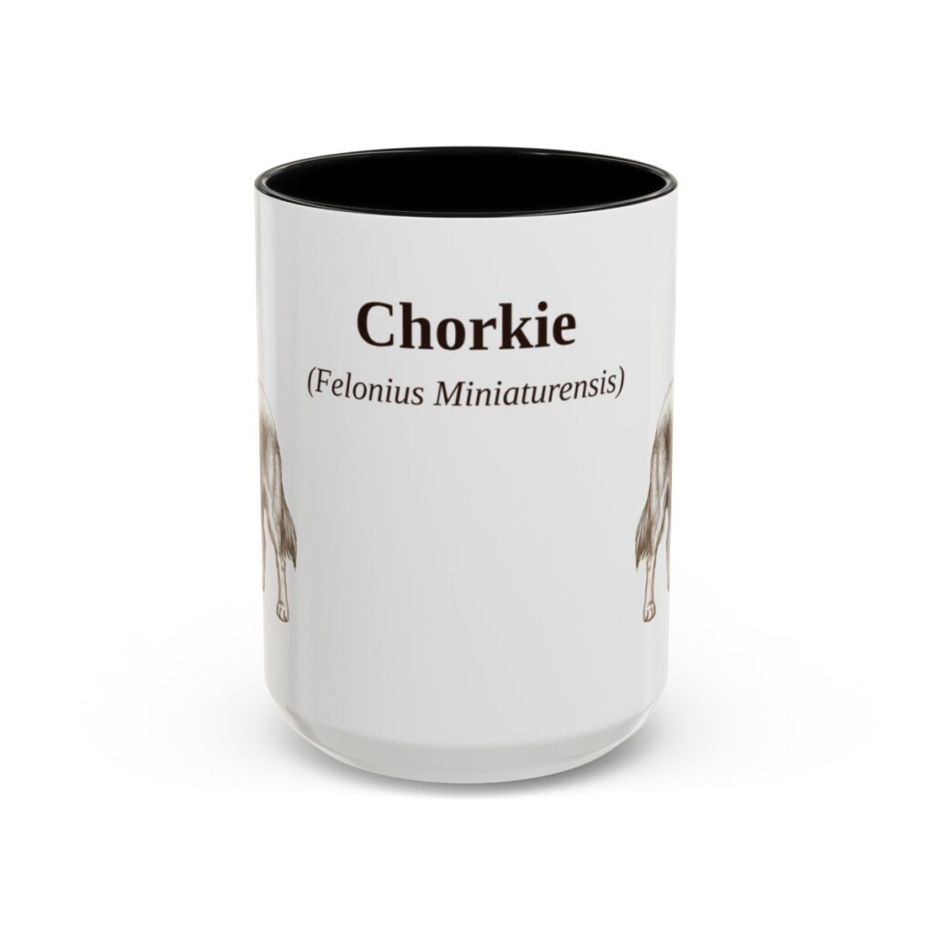 15oz Chorkie Latin Mug, Black, front view