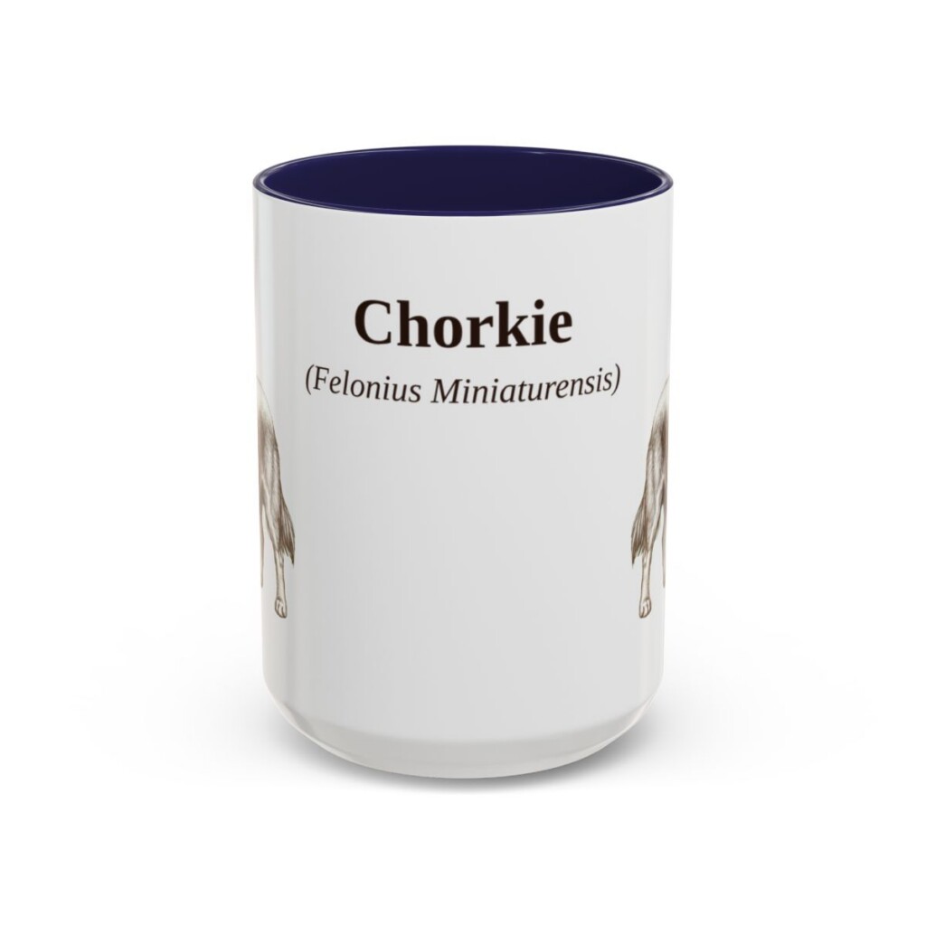 15oz Chorkie Latin Mug, Navy, front view