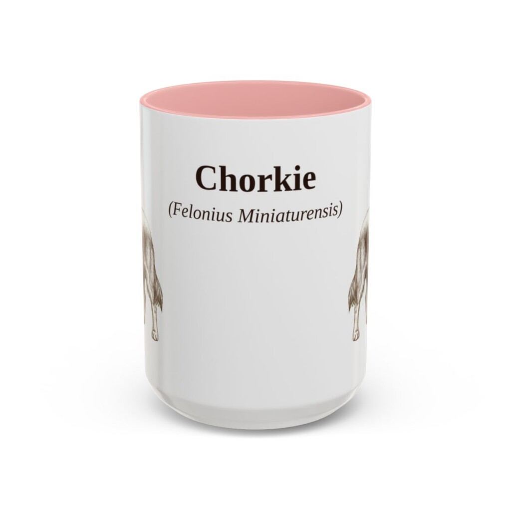 15oz Chorkie Latin Mug, Pink, front view