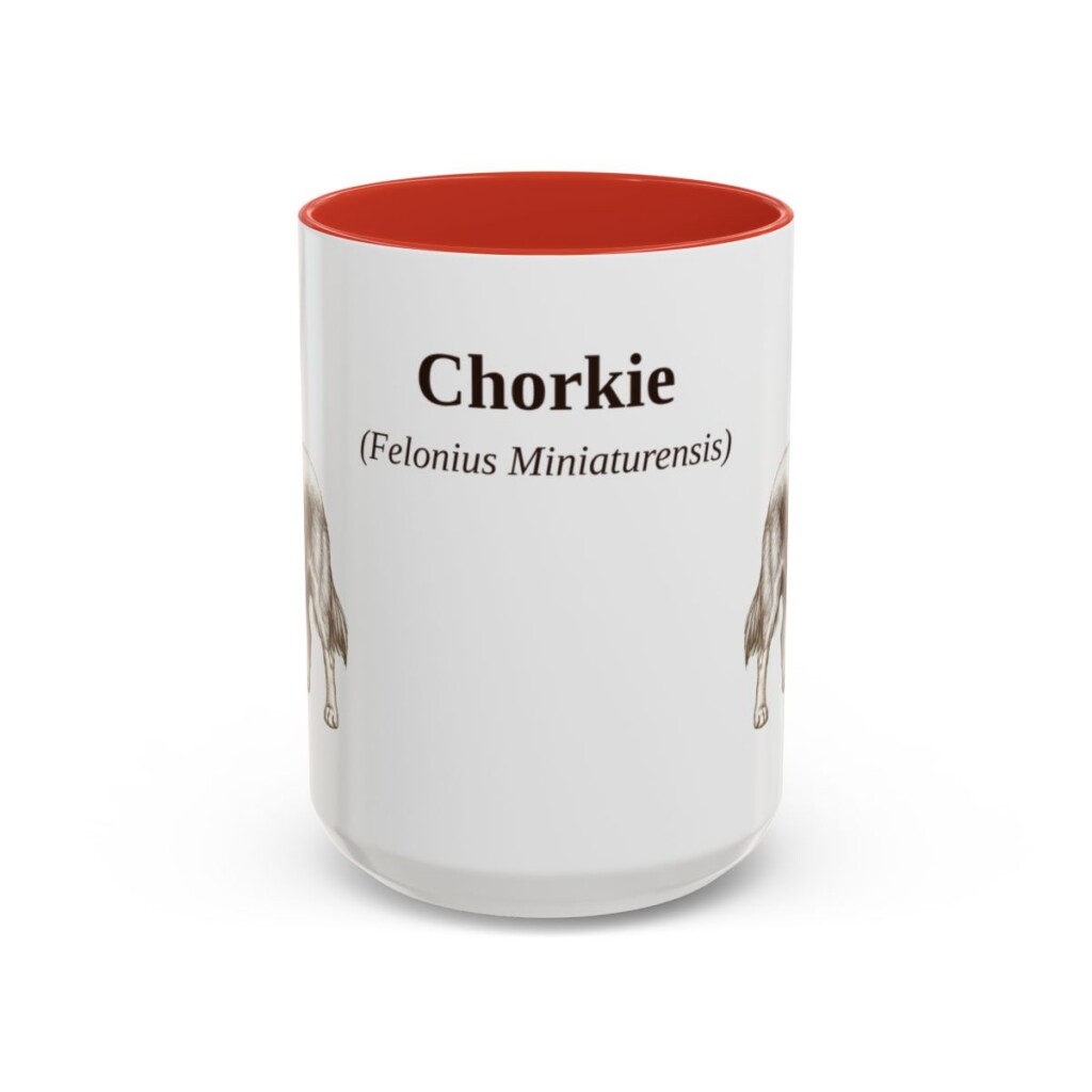 15oz Chorkie Latin Mug, Red, front view