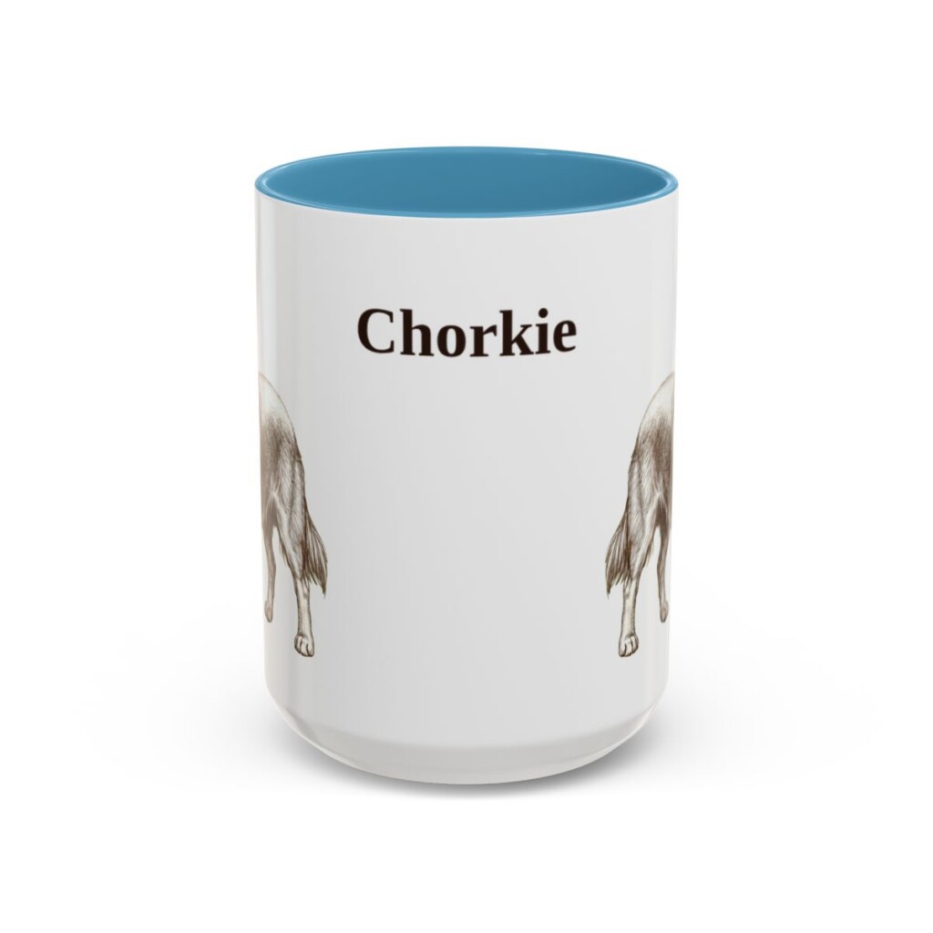 15oz Chorkie Mug, Light Blue, front view