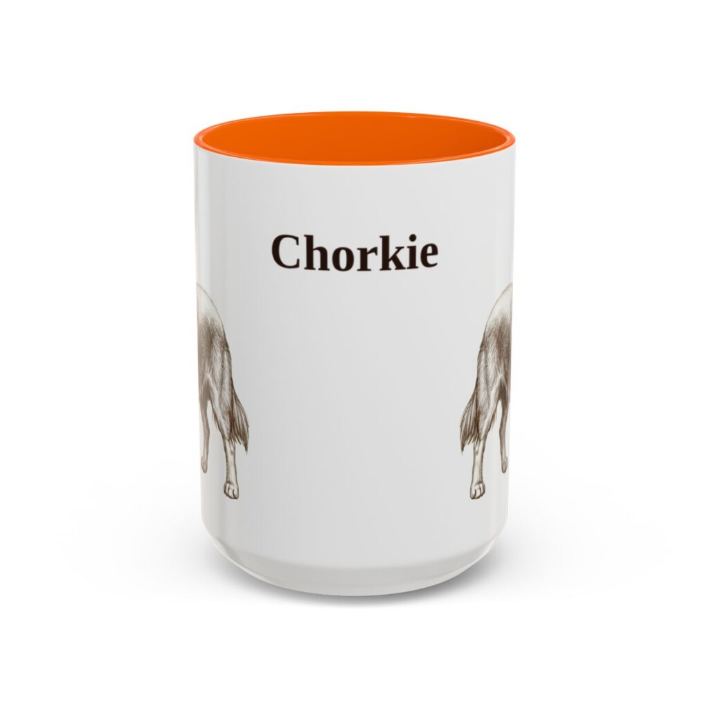 15oz Chorkie Mug, Orange, front view