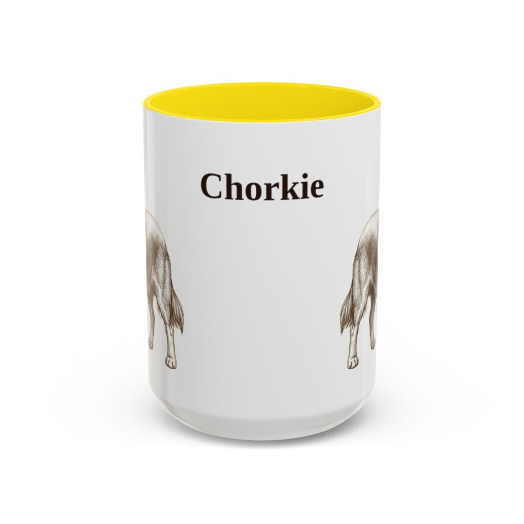 15oz Chorkie Mug, Yellow, front view